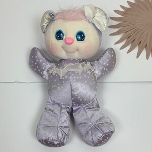 Vintage 1989 Mattel PJ Sparkle Purple Bear Stuffed Animal